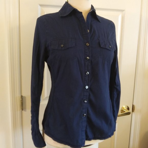 Converse Tops - Converse | Long Sleeve Navy Blue Shirt | M